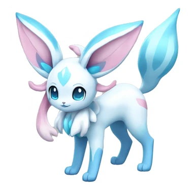Kawaii Pastel Shiny Sylveon-Glaceon Full Body sticker