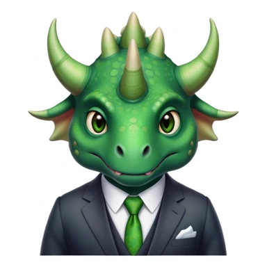 kind face of a triceratops in a suit sticker