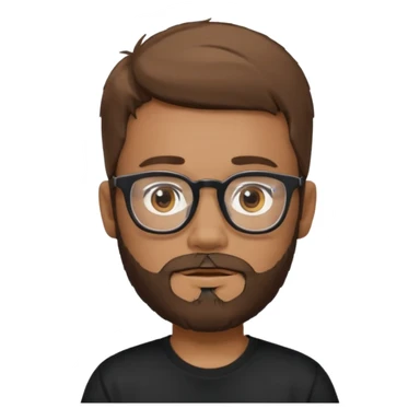 Băiat cu cioc,ochelari,ochii căprui, piele cafeniu deschis păr șaten, tricou negru  sticker