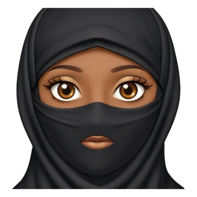 Brown skin niqab brown eyes  sticker