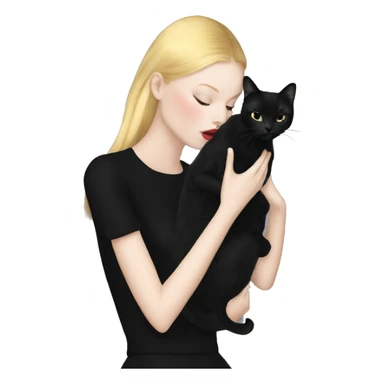 Balenciaga girl kisses black cat sticker