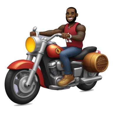 Lebron James riding motorcycle sticker