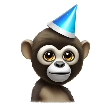 gibbon wearing party hat sticker