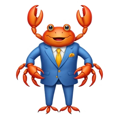 Funny crab wearing suit sticker