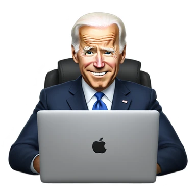 Joe biden with laptop  sticker