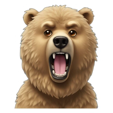 grizzly bear - angry- poodle sticker