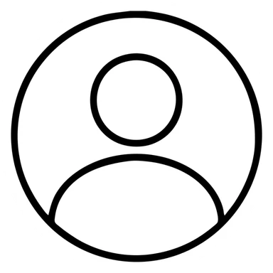 minimalist outline logo of a single person centered in a thin circle sticker
