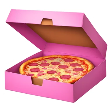 Realistic Pink empty open pizza box isolated.  sticker