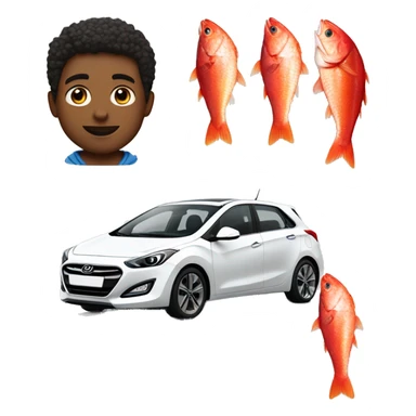 Boy with red mullet driving a white Hyundai i30 sticker