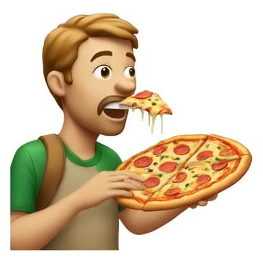 Man eating pizza at zoo sticker