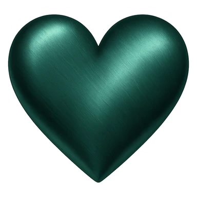 heart with a metallic pine finish, digital illustration, no background sticker
