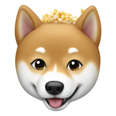 Shiba Inu eating popcorn sticker