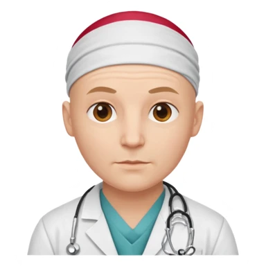 bald doctor with bandanna sticker