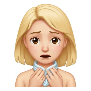 girl holding neck crying sticker