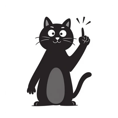 cat holding up its middle finger, hand drawn doodle style, expressive and rebellious sticker