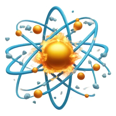 explosion atom in space sticker