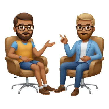 Tow guys in a chair asking sticker