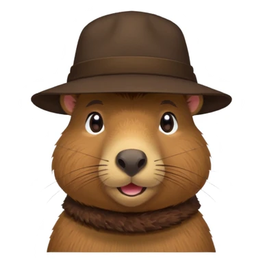 Capibara with a hat sticker