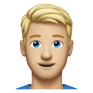A 23 year old, white man, with short blonde hair, with stubble facial hair,   with blue eyes wearing a t-shirt. sticker