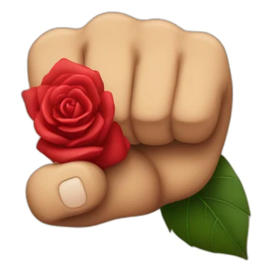 emoji punch fist holding rose sticker