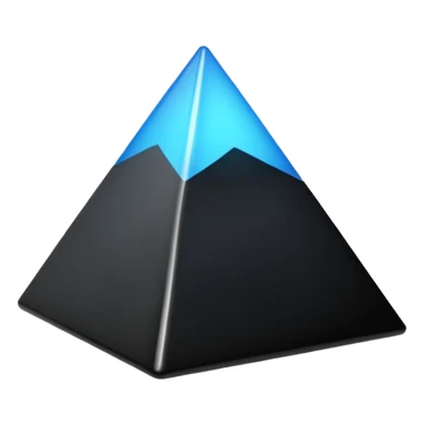 A black pyramid, glossy. sticker