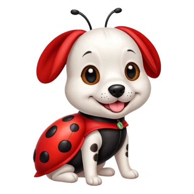 dog wearing a ladybug costume sticker