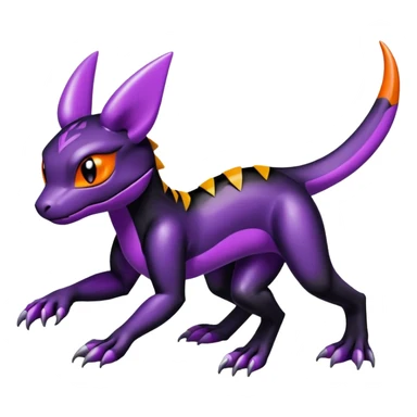 Cute Shiny Guilmon-Salandit-Umbreon-Fakémon-hybrid-creature (full body)  sticker