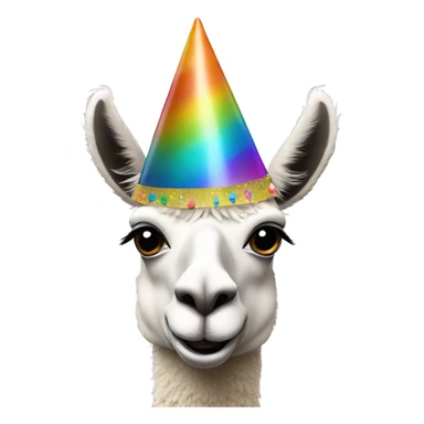 llama wearing party hat sticker