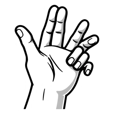 Cartoon hand making pinched fingers gesture sticker