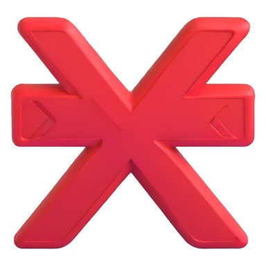 3D red X mark symbol for no sticker