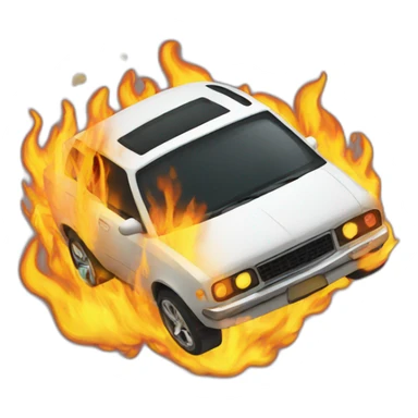 car on fire sticker