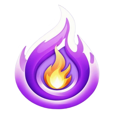 glitter purple fire sticker