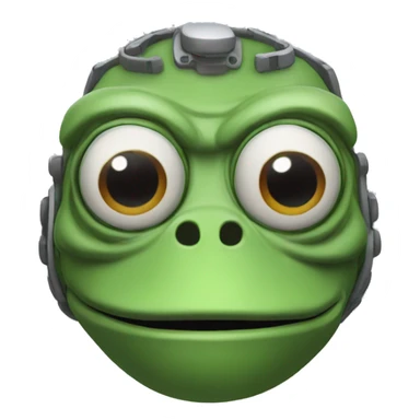 pepe-happy, cyborg head sticker