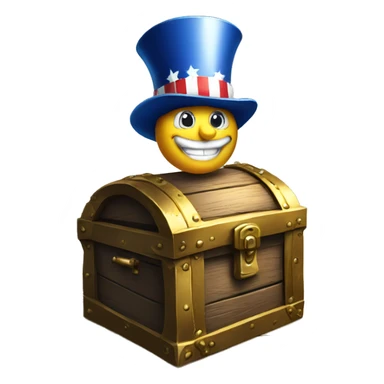  uncle sam on the treasure chest sticker