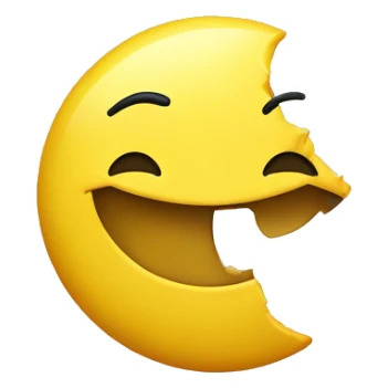 Vintage yellow half moon with a face sticker