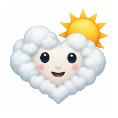 cloud heart emoji with a sun sticker