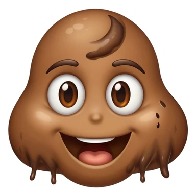 happy face with poops going from eyes sticker