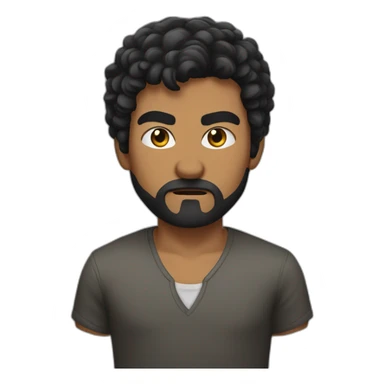 angry black-haired, beardless, young man sticker