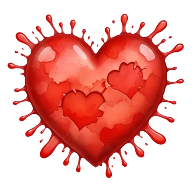 heart with a watercolor splash sticker