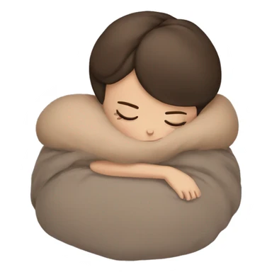 brunette bun girl sleeping sticker