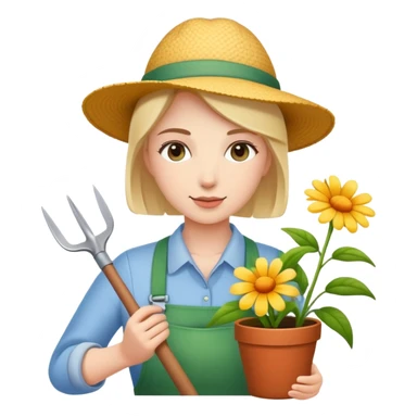 female gardener flower  sticker