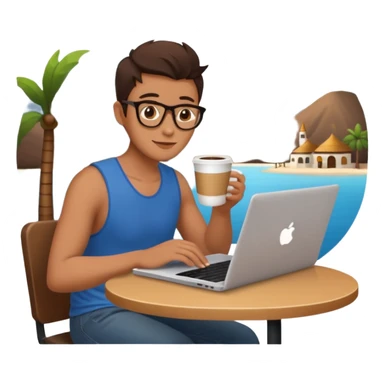 digital nomads laptop cafe sticker