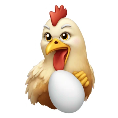 Chicken holding an egg sticker