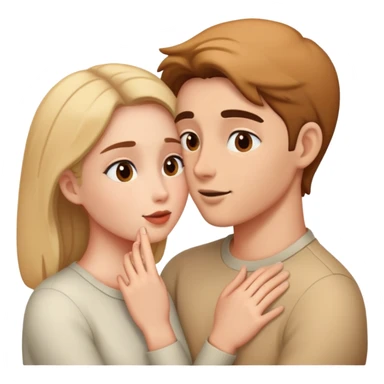 Two people sharing a secret, intimate moment of trust sticker