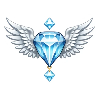 holy diamond emblem with white wings and diamond in the middle sticker