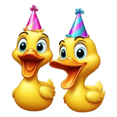 Surprised duck with a party hat. sticker