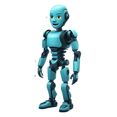 Gen AI bot with data bytes flowing around  sticker