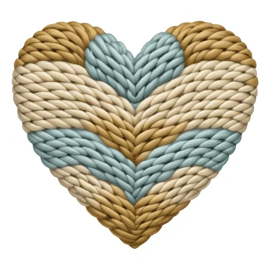 Patterned, Knitted, neutral colored heart  sticker