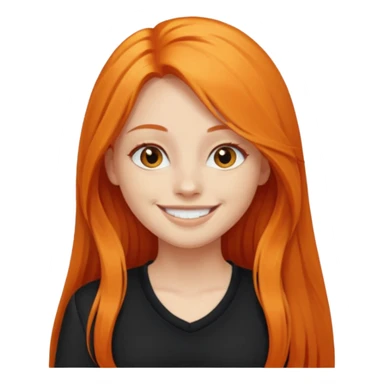 girl with very long orange hair and black clothes living sticker