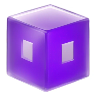 two purple cubes inside another glass cube isometric view sticker